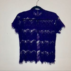 INNY Purple Lace Zipback Top